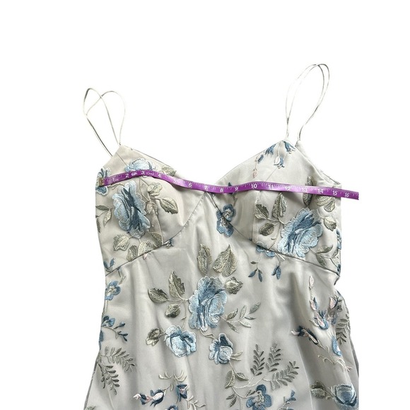 Jenny Yoo Juliana Enchanted Floral Embroidery Blue Agate Dress Formal Gown Sz 8 - Picture 5 of 10